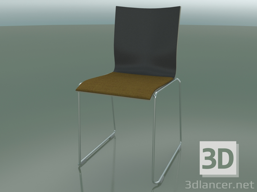 3D Modell Gepolsterter Stuhl mit Stoffbezug (107) - Vorschau