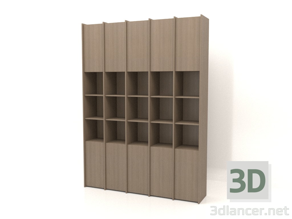 3d модель Модульный стеллаж ST 07 (1908х409х2600, wood grey) – превью