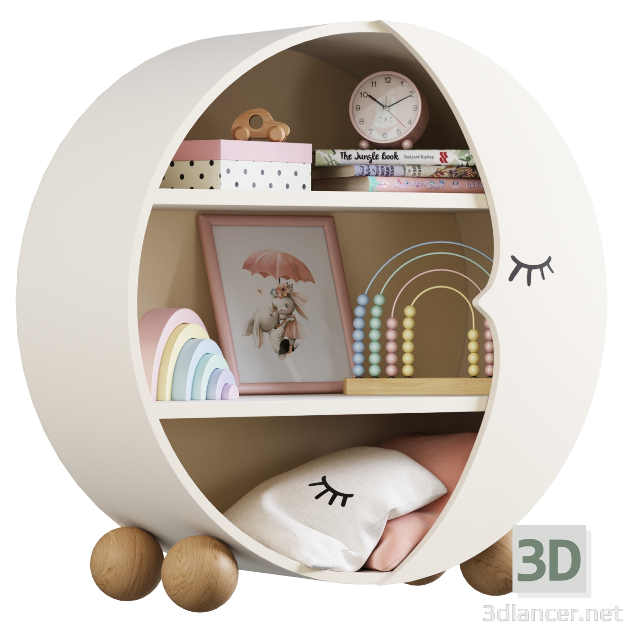 modèle 3D de Déco pour chambre d'enfant Lune acheter - rendu