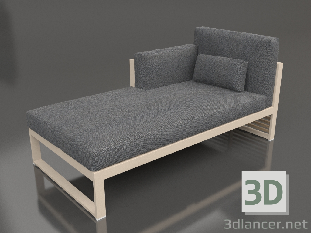 Modelo 3d Sofá modular, seção 2 esquerda, encosto alto (Areia) - preview