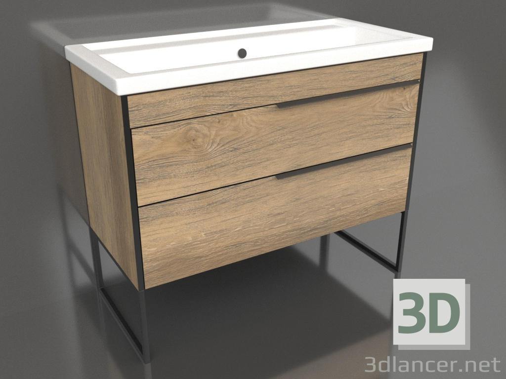 3d model Mueble de suelo 100 cm (FRG0110DB+FRGN440) - vista previa