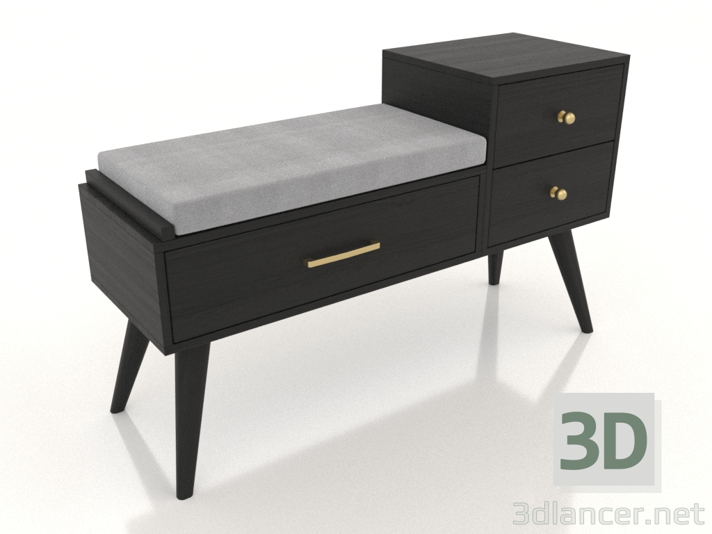 3d model Bench (black RAL 9005) - preview