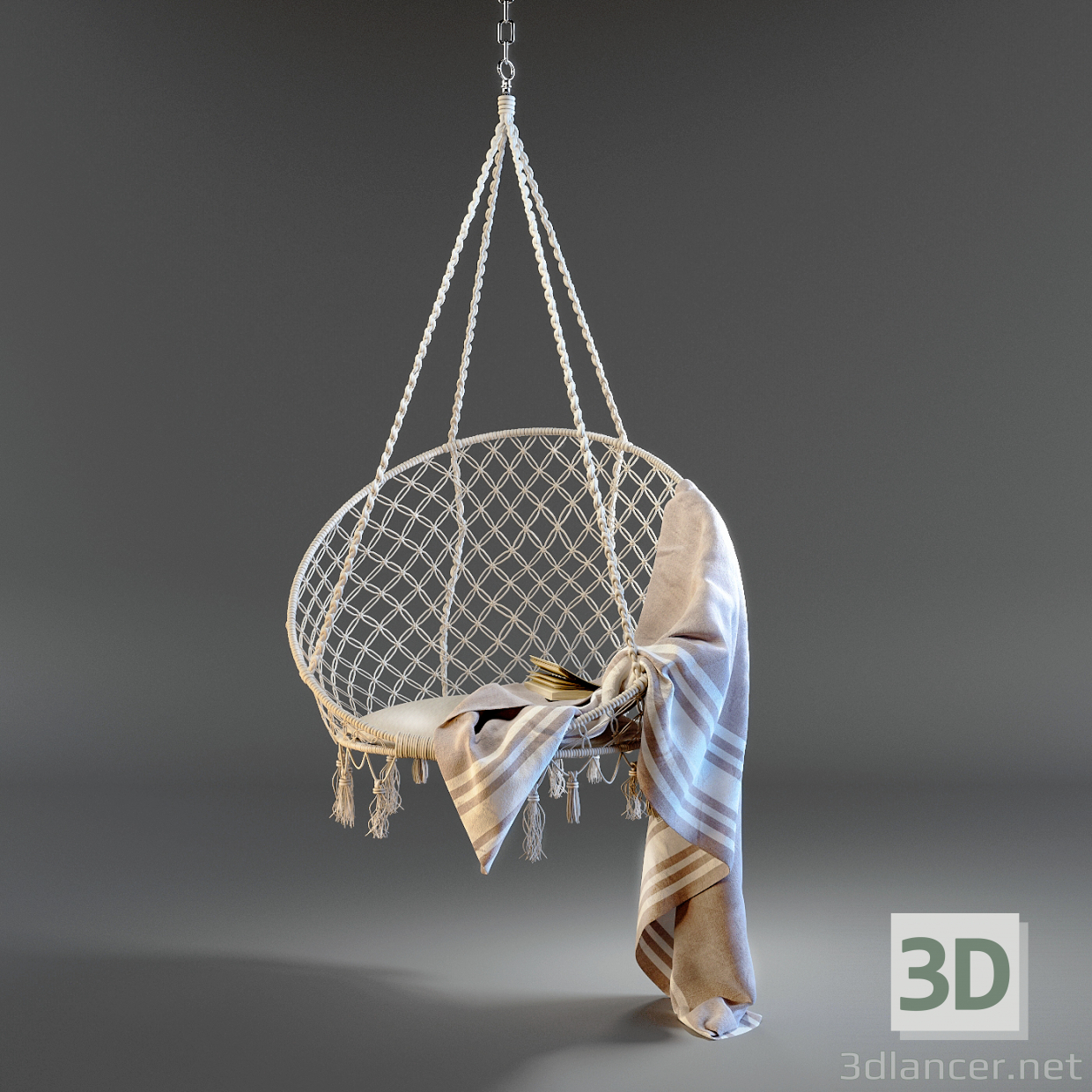 3d Suspended hammock model buy - render