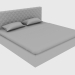 3D modeli Çift kişilik yatak HELMUT BED 200 (223x225xh106) - önizleme