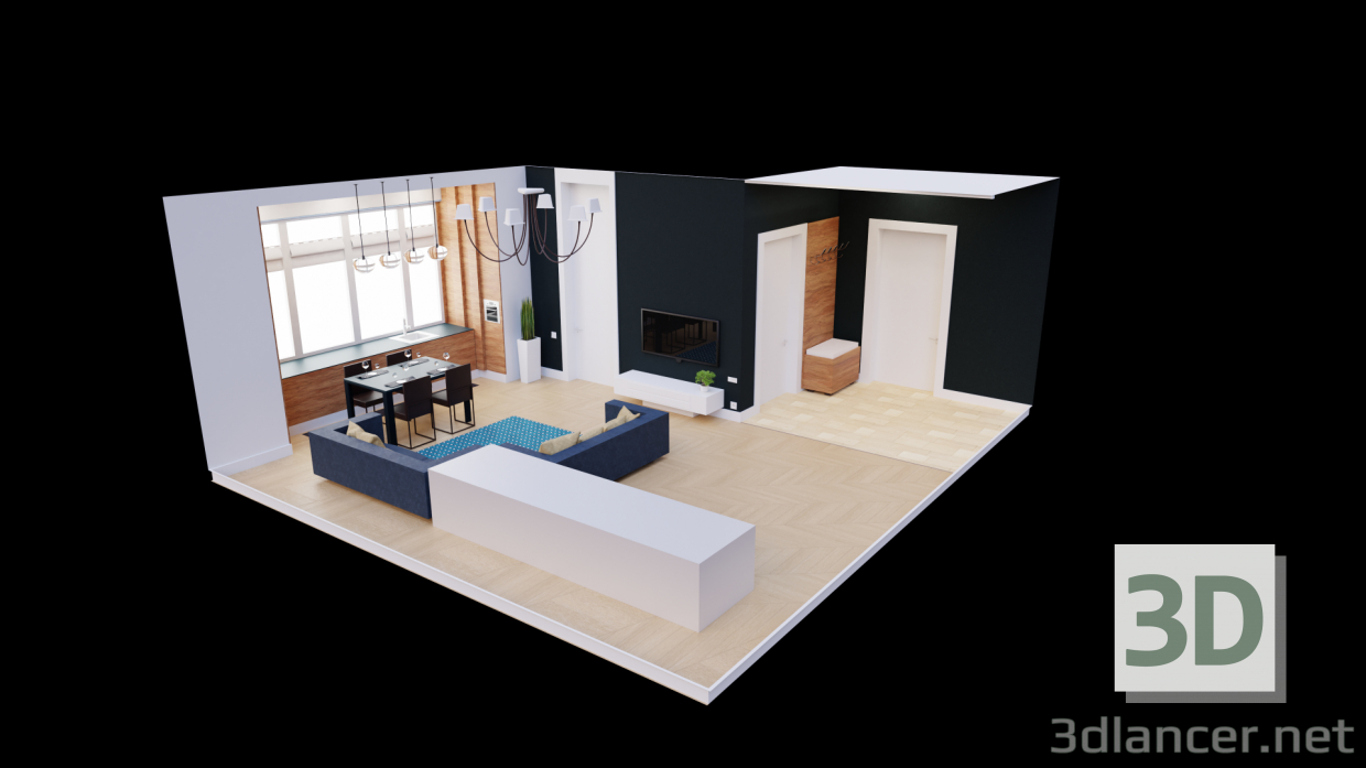 modèle 3D de Chambre d'amis acheter - rendu