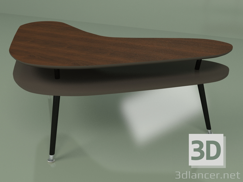 3d model Mesa de centro Boomerang (marrón oscuro) - vista previa