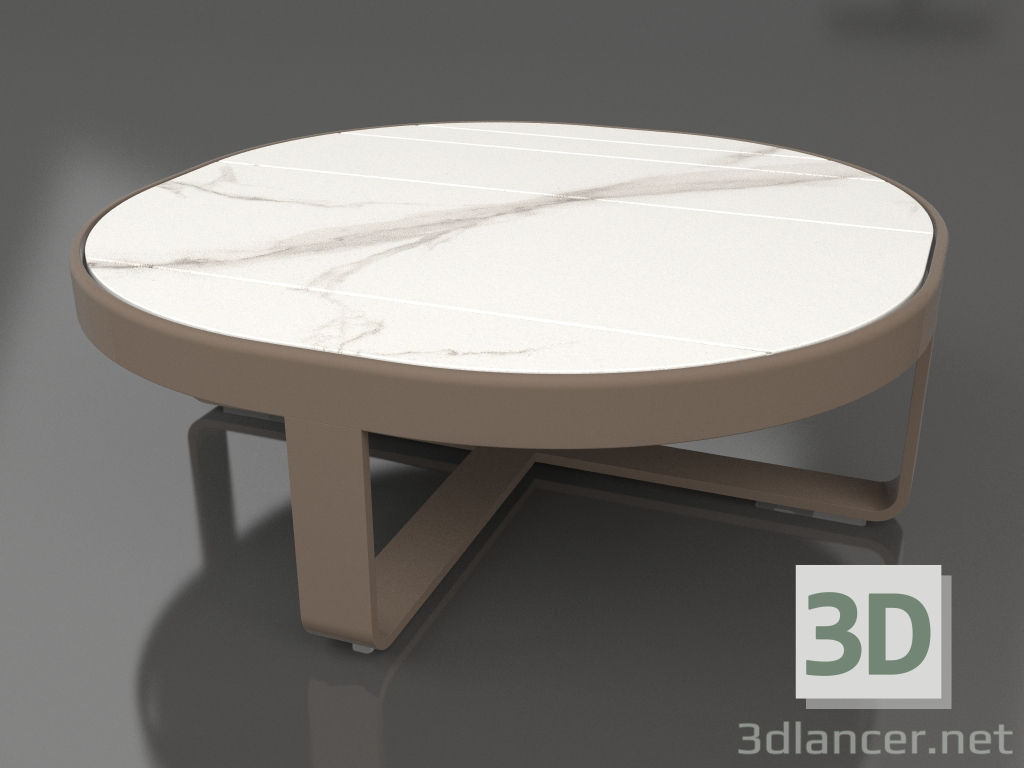 3d model Mesa de centro redonda Ø90 (DEKTON Aura, Bronce) - vista previa