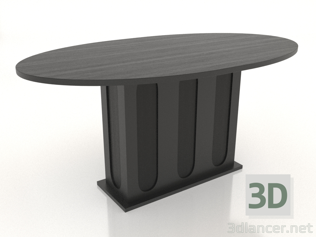 3D Modell Esstisch OVAL 1600x900 mm (schwarz RAL 9005) - Vorschau