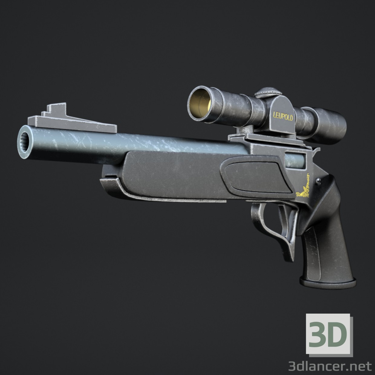 3d A gun with telescopic sight. Zone II with an optical sight. model buy - render