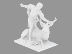 Marble sculpture Meleager killing a deer