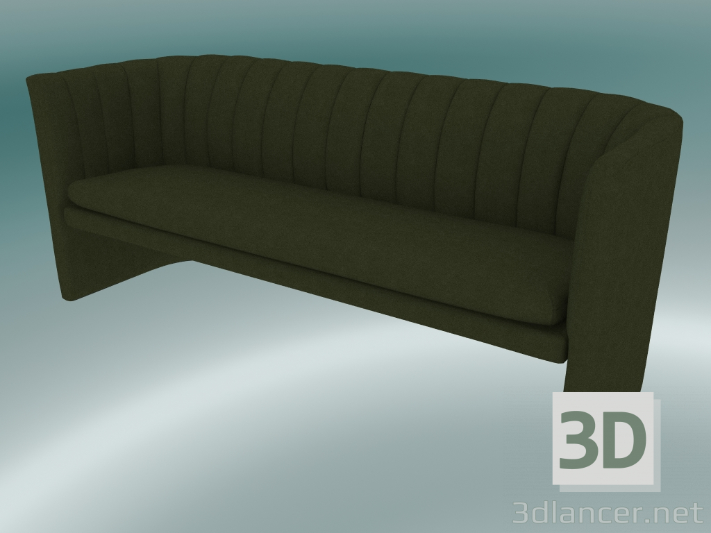 3D modeli Kanepe üçlü Loafer (SC26, H 75cm, 185x65cm, Kadife 2 Çam) - önizleme