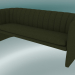 3d model Sofa triple Loafer (SC26, H 75cm, 185x65cm, Velvet 2 Pine) - preview