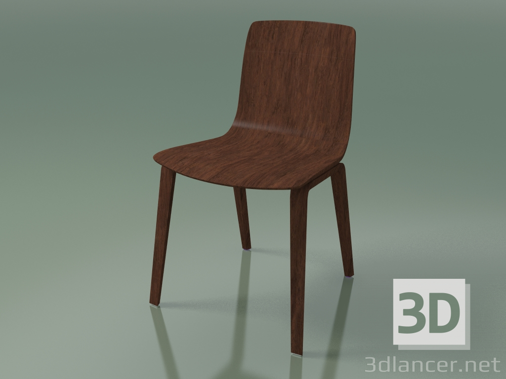 3D Modell Stuhl 3910 (4 Holzbeine, Walnuss) - Vorschau