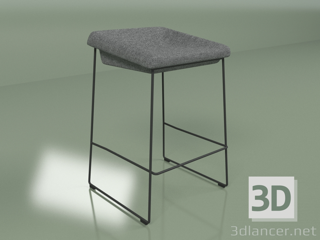 modello 3D Sedia semi-bar Coin (grigio) - anteprima