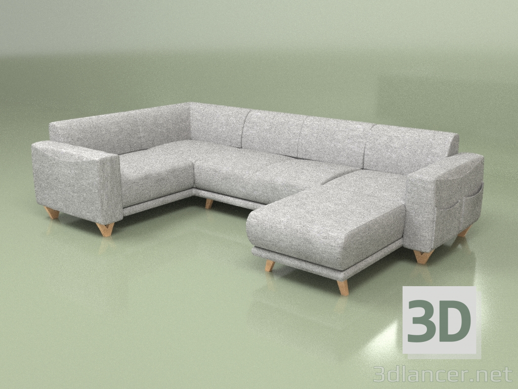 3d model Sofá Classy Sophie U lado izquierdo - vista previa