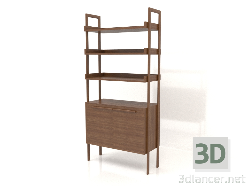 3d модель Стелаж ST 03 (900х400х1900, wood brown light) – превью