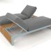 3d model Double bed for relaxation with an aluminum frame made of artificial wood (Blue gray) - preview