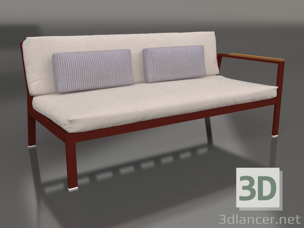 3d model Módulo sofá, sección 1 derecha (rojo vino) - vista previa