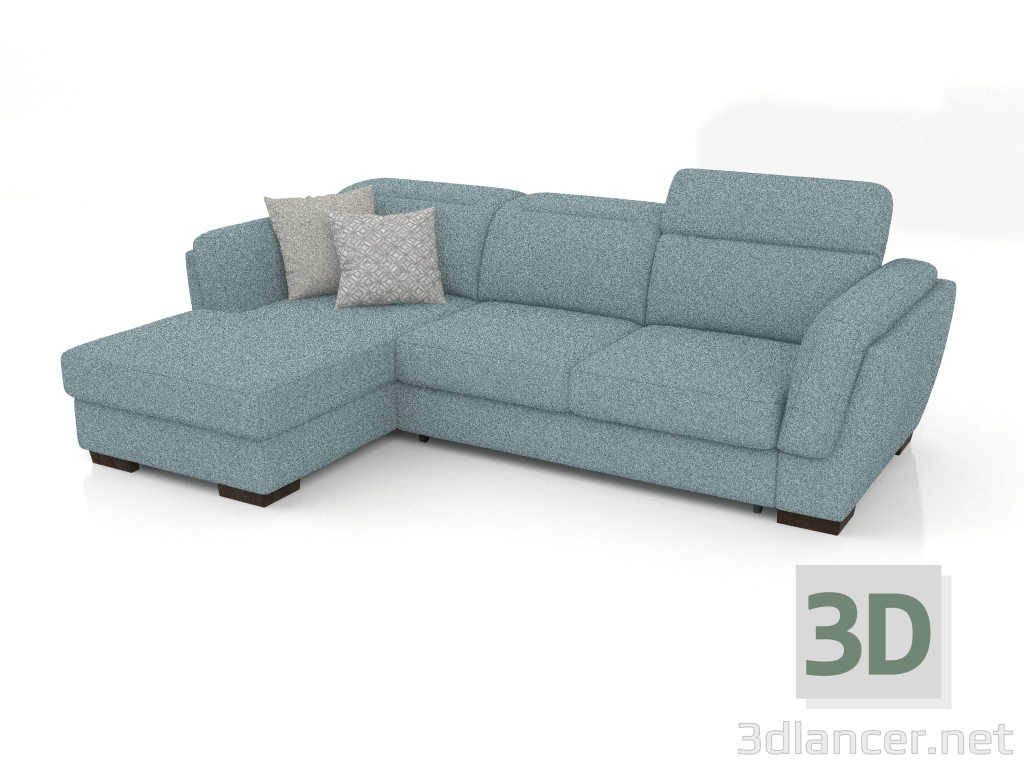 modèle 3D Canapé Kelly avec pouf (Beretta 14) - preview