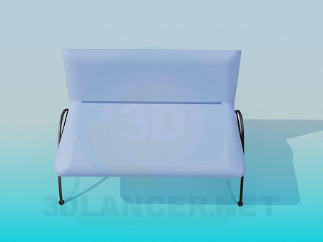 3d model Banco tapizado 2 litera - vista previa