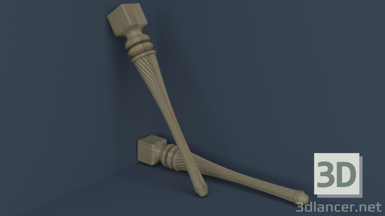 3d model Chair leg spiral - preview