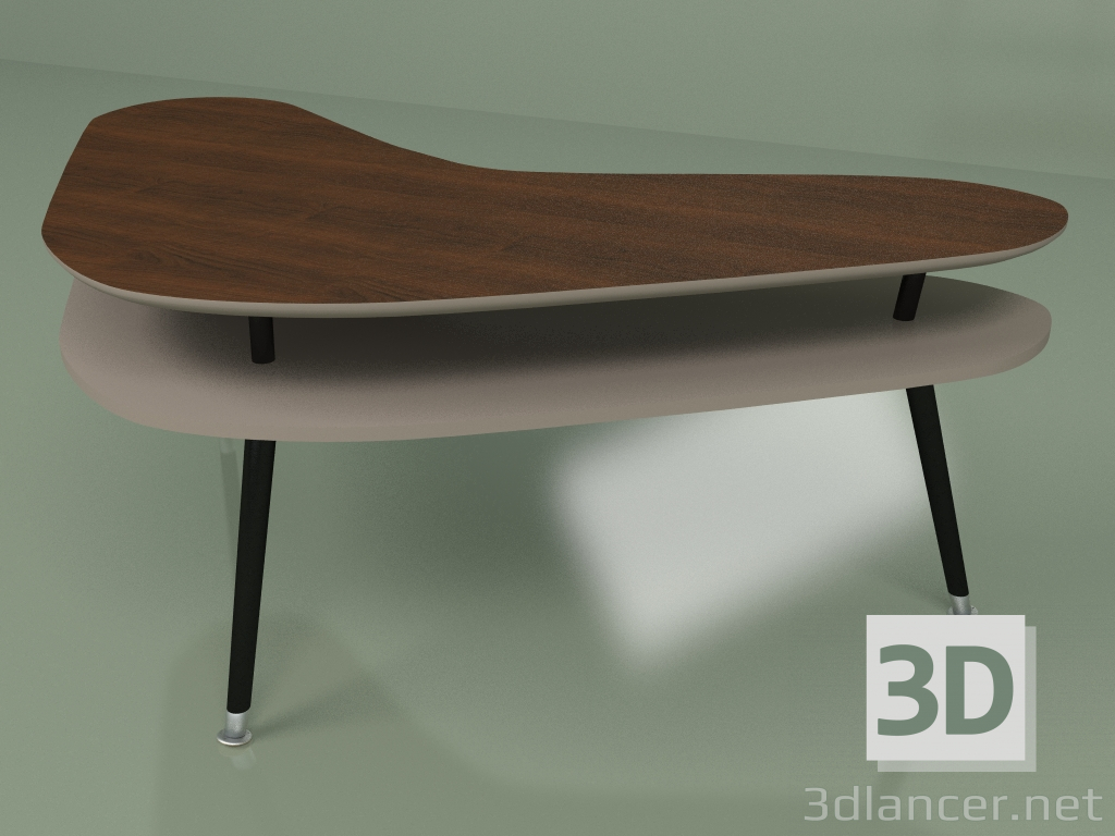 Modelo 3d Mesa de centro Boomerang (café) - preview