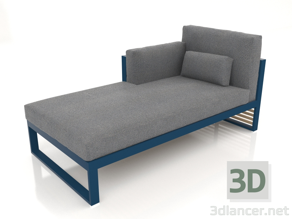 Modelo 3d Sofá modular, seção 2 esquerda, encosto alto (cinza azul) - preview