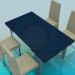 3d model Table and chairs set - preview