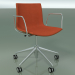 3d model Chair 0335 (5 castors, with armrests, LU1, with front trim, teak effect) - preview