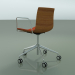 3d model Chair 0335 (5 castors, with armrests, LU1, with front trim, teak effect) - preview