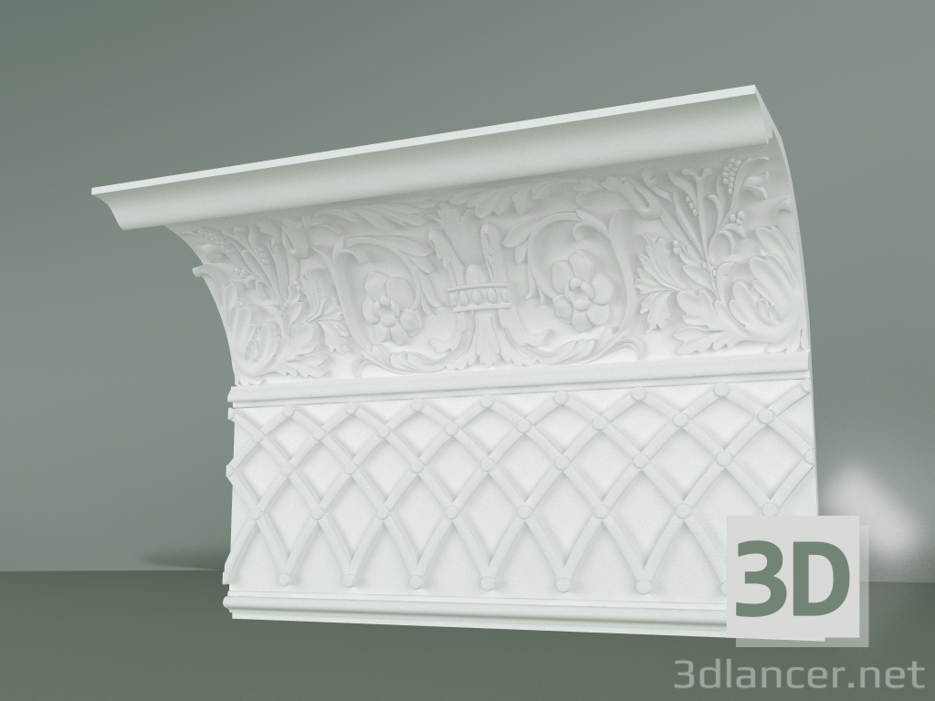 Modelo 3d Cornija de gesso pré-fabricada KM005-3 - preview