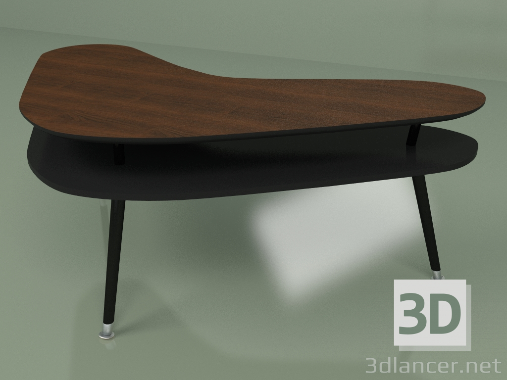 3d model Mesa de centro Boomerang (negro) - vista previa