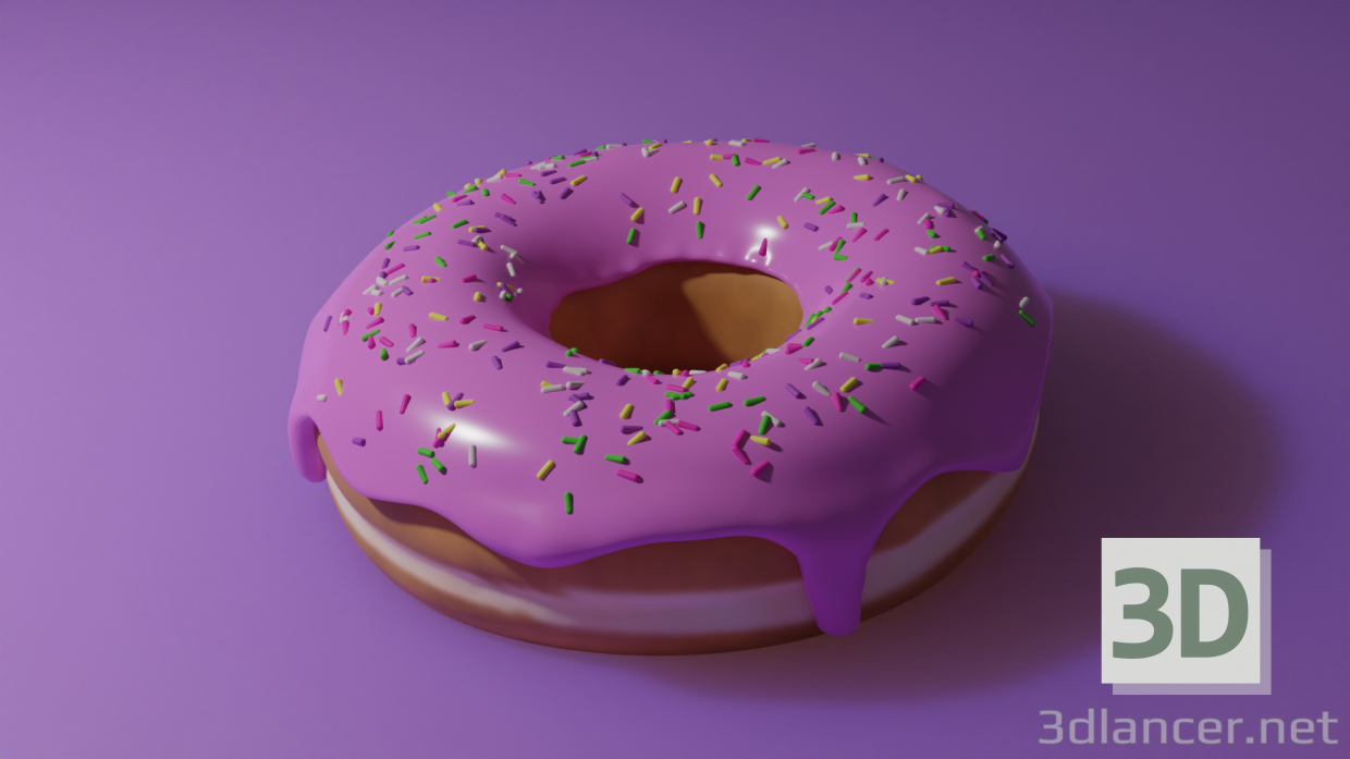 modello 3D di ciambella dolce comprare - rendering