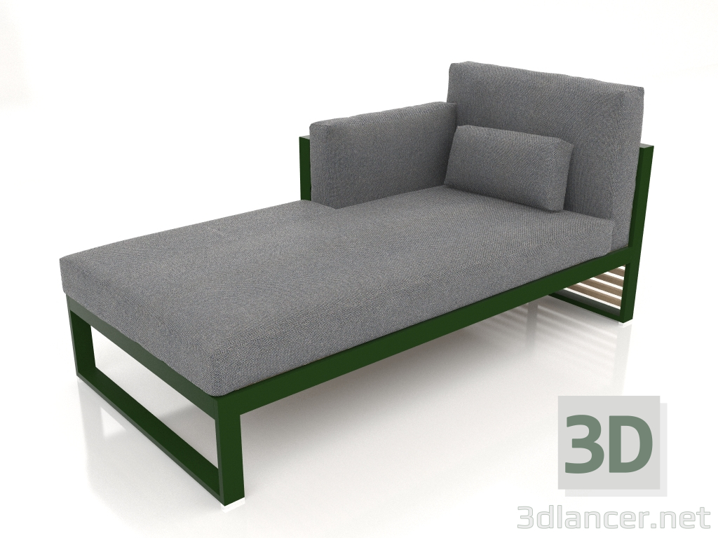 3d model Sofá modular, sección 2 izquierda, respaldo alto (Verde botella) - vista previa