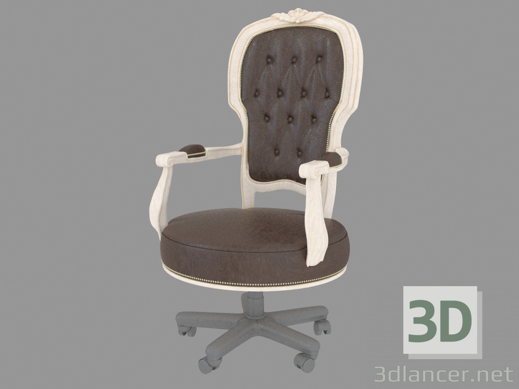 modello 3D Poltrona classica imbottita in pelle BN8815 - anteprima