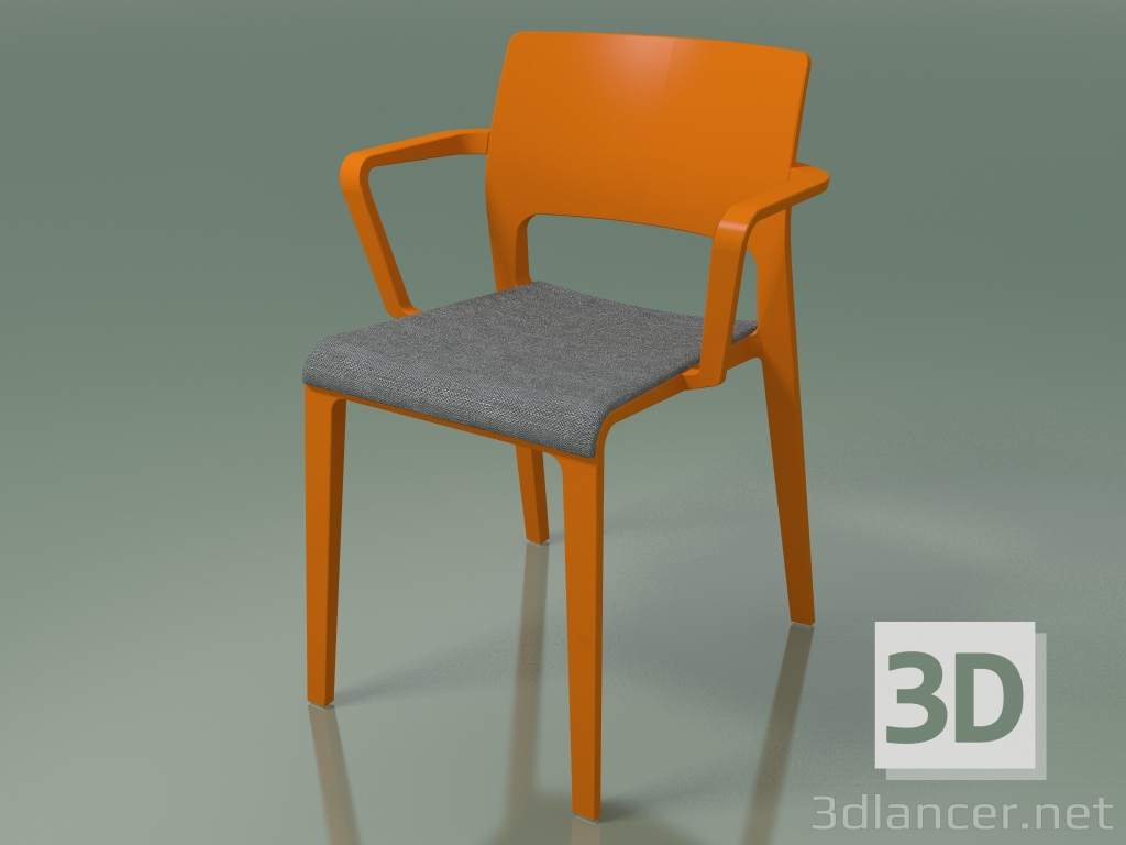 modello 3D Sedia con braccioli e tappezzeria 3606 (PT00003) - anteprima