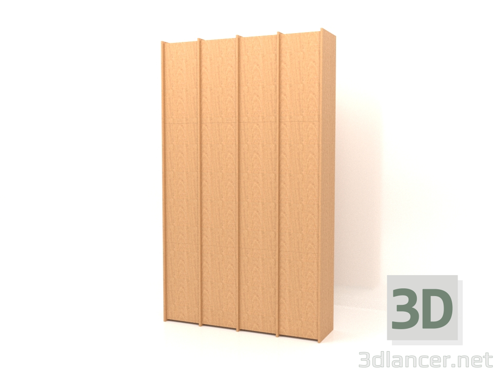 3d model Armario modular ST 07 (1530х409х2600, chapa de madera caoba) - vista previa