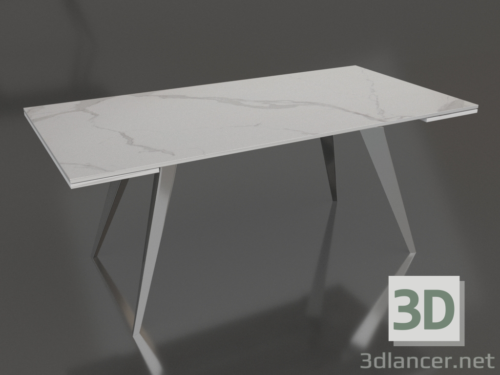 3D Modell Klapptisch Ramses 180-250 (zusammengeklappt, weißer Marmor-Chrom) - Vorschau