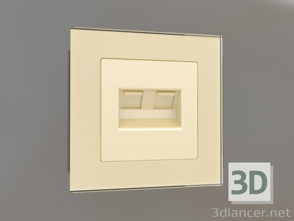 3d model Toma Ethernet doble RJ-45 (champagne) - vista previa