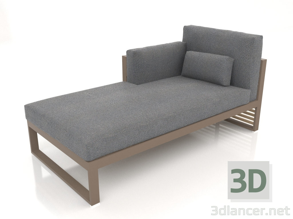 3d model Sofá modular, sección 2 izquierda, respaldo alto (Bronce) - vista previa