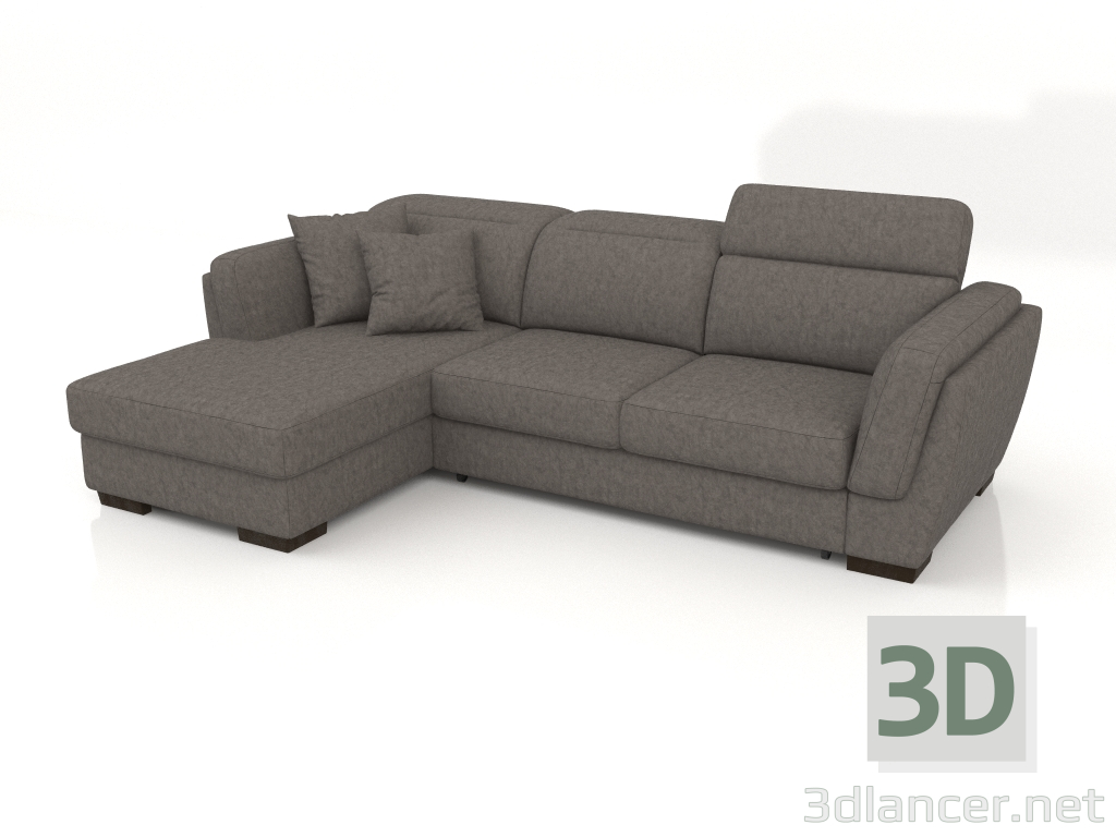 modello 3D Divano Kelly con pouf (Claudio 64) - anteprima