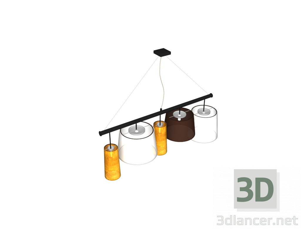 3d model 5 cortinas de lámpara - vista previa