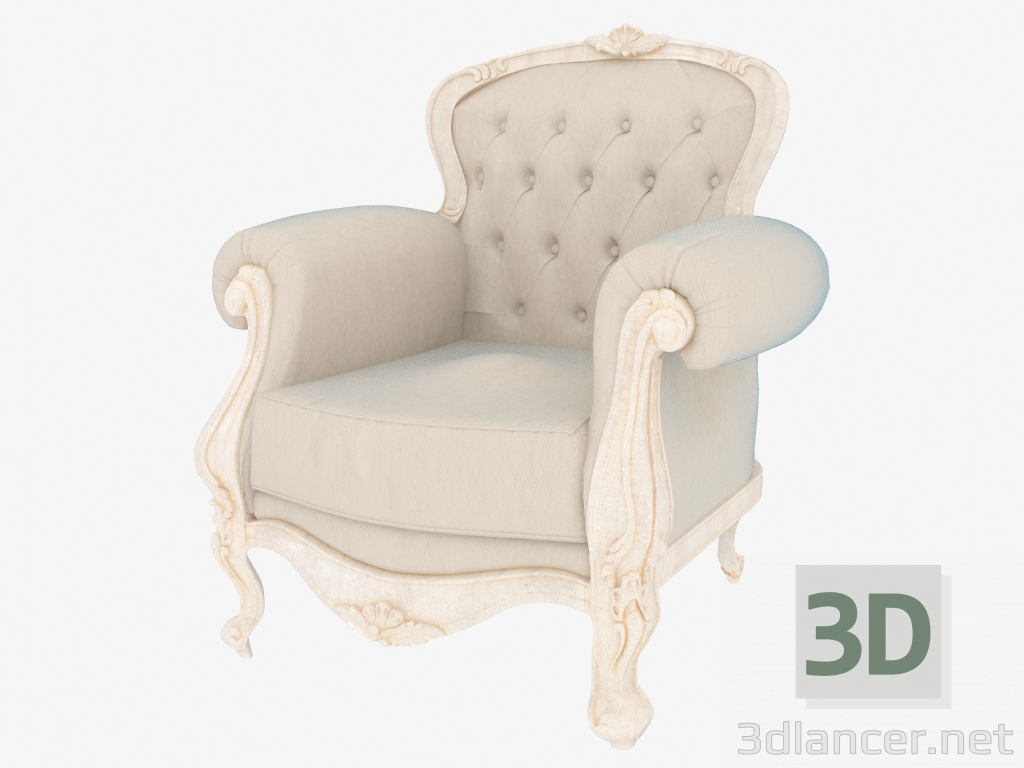 modello 3D Poltrona classica in pelle BN8825 - anteprima