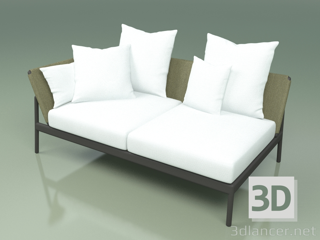 3d model Sofa module right 004 (Metal Smoke, Batyline Olive) - preview