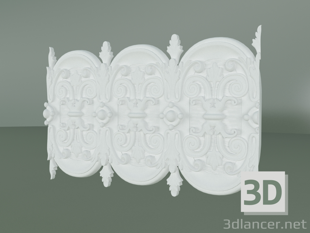 Modelo 3d Friso de gesso com ornamento F010 - preview