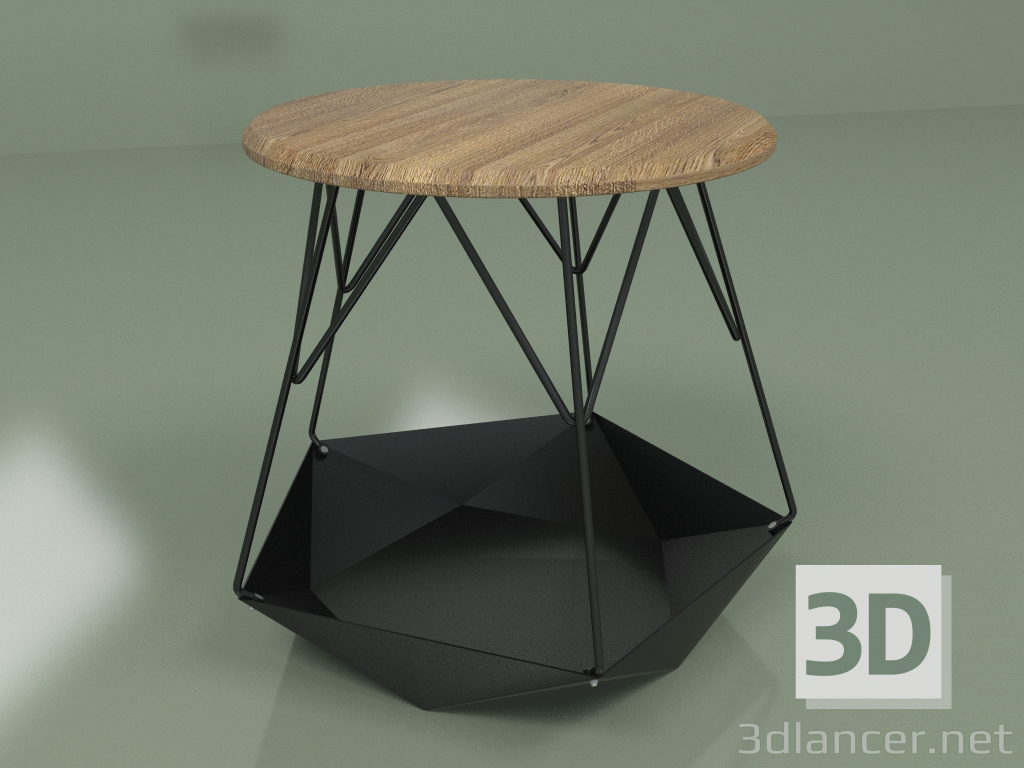 modèle 3D Table KRATER en bois (frêne rustique) - preview