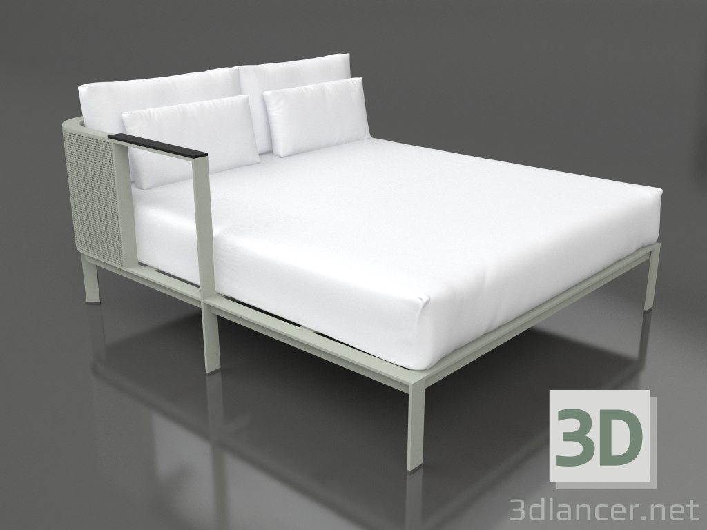 3d model Módulo sofá XL, sección 2 derecha (Gris cemento) - vista previa