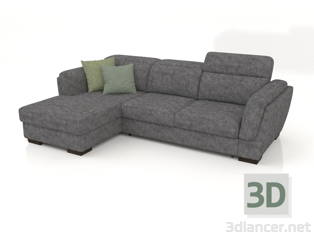 modello 3D Divano Kelly con pouf (Galioano 03) - anteprima