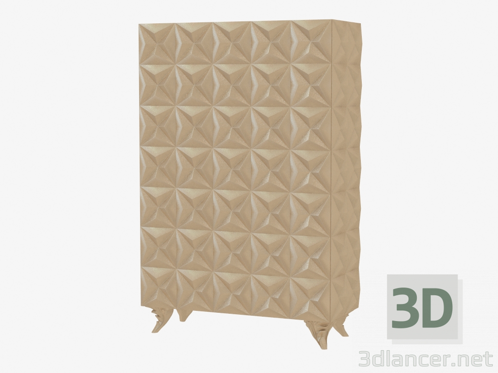 3d model Armario con superficie corrugada decorativa - vista previa