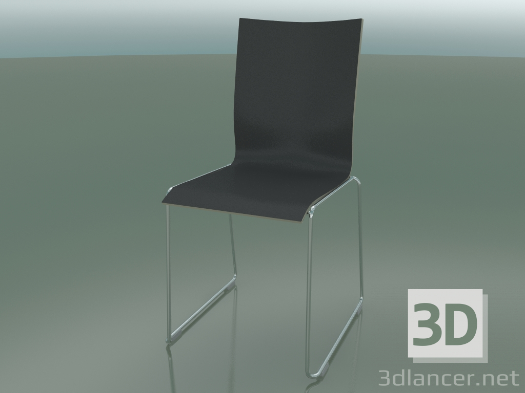 3d model High back chair with sled base, without upholstery (108) - preview